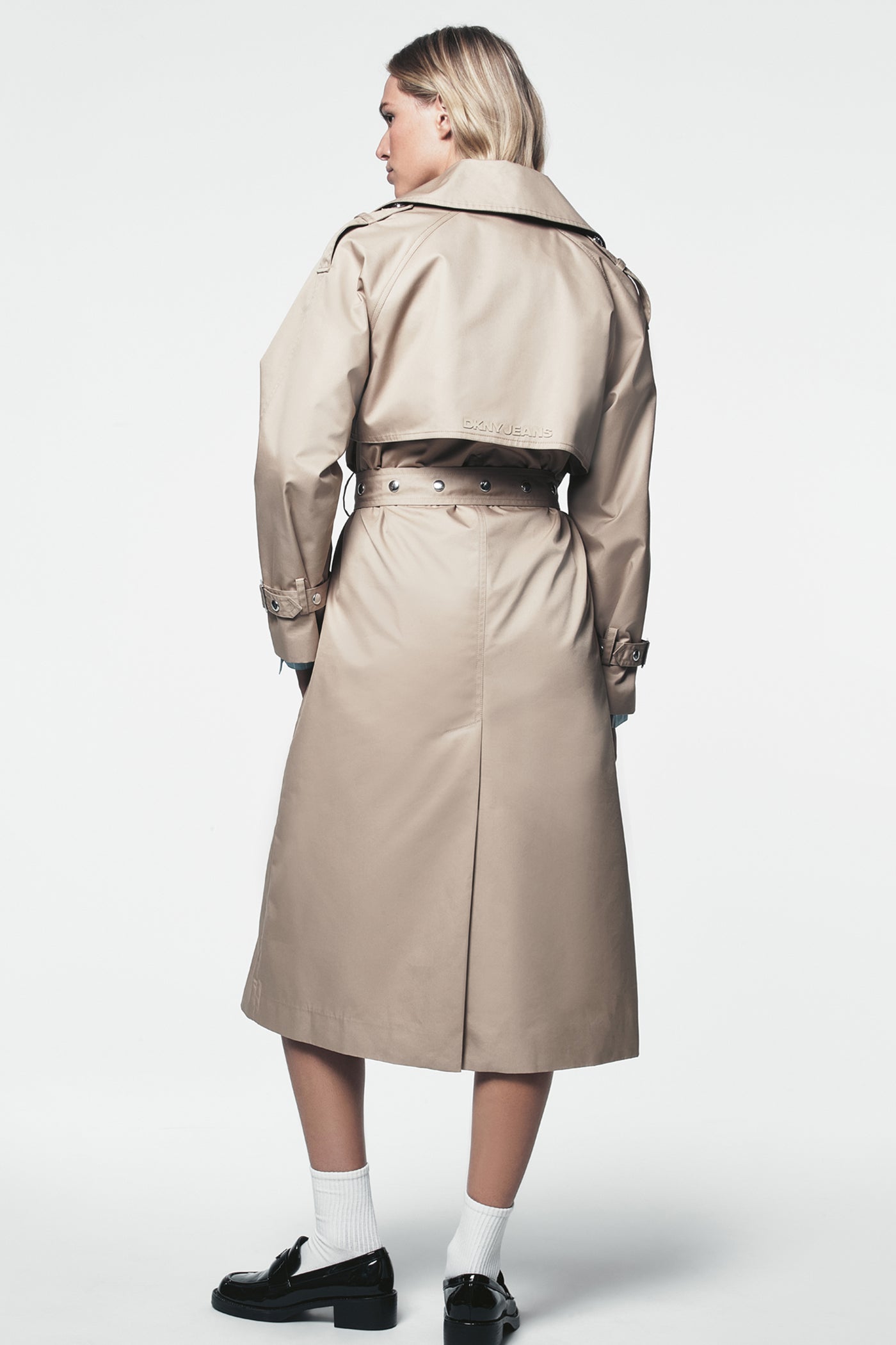 LONG DOUBLE BREASTED BELTED TRENCH - Image 3