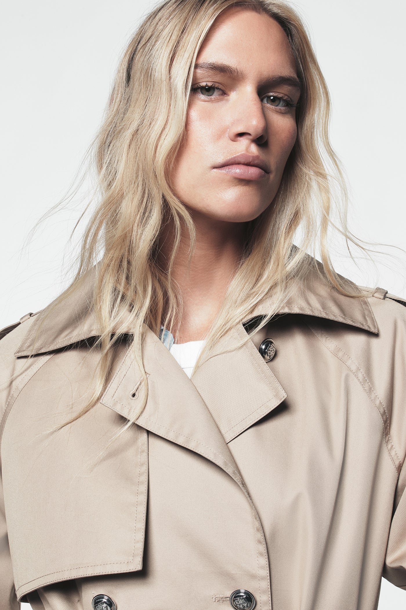 LONG DOUBLE BREASTED BELTED TRENCH - Image 5