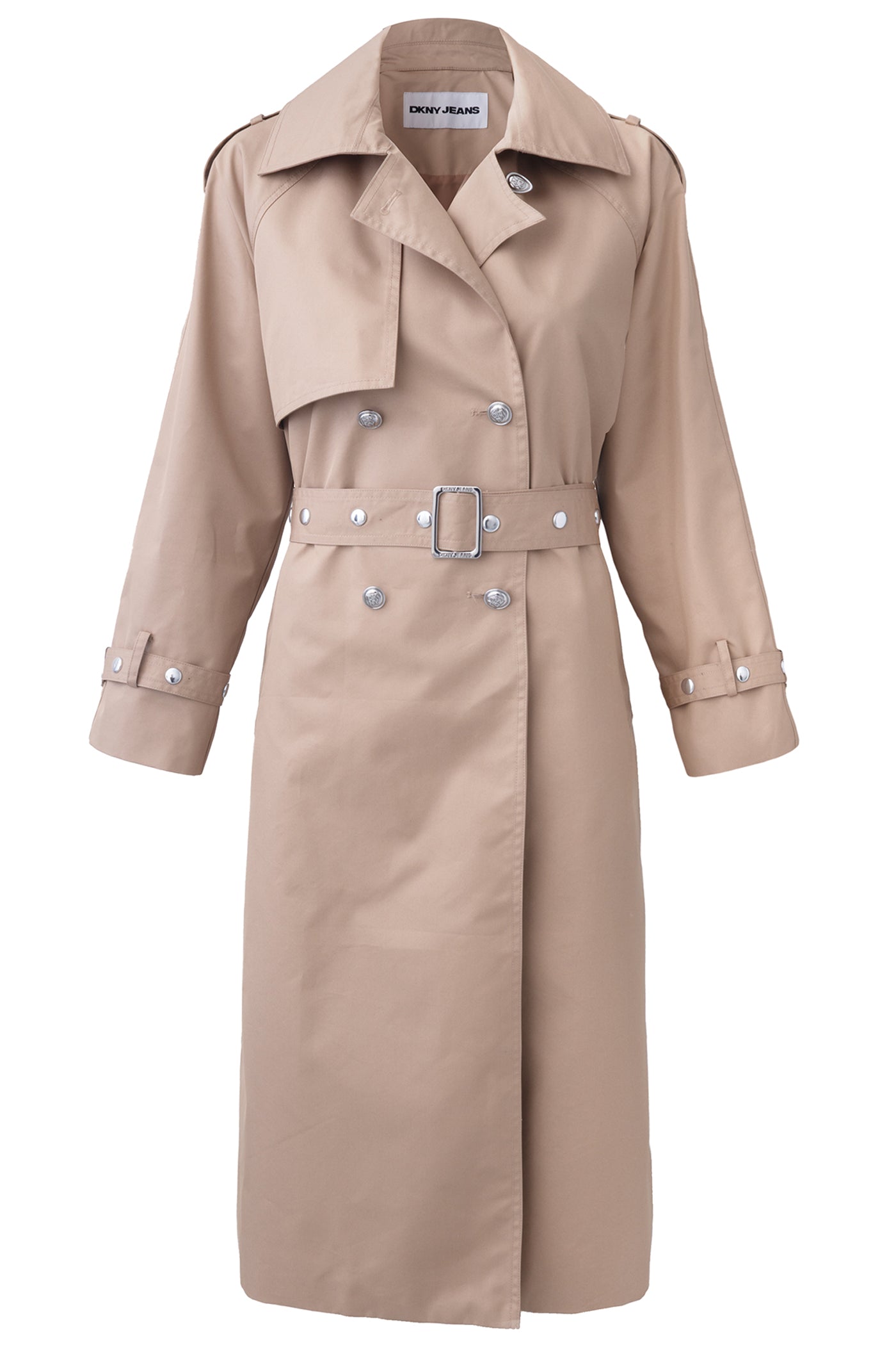 LONG DOUBLE BREASTED BELTED TRENCH - Image 6