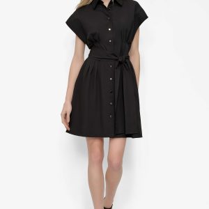 TIE WAIST COMMUTER DRESS