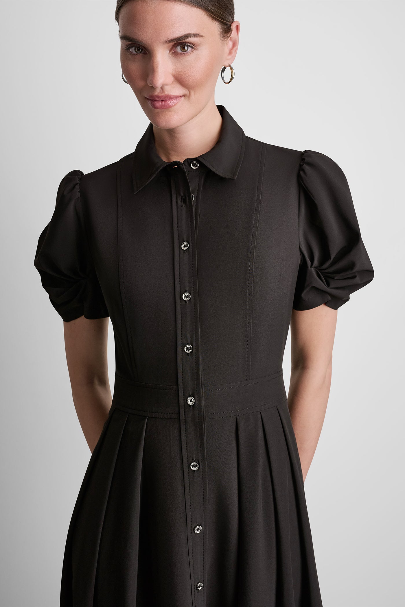 MEMORY TAFFETA MIDI SHIRT DRESS - Image 5