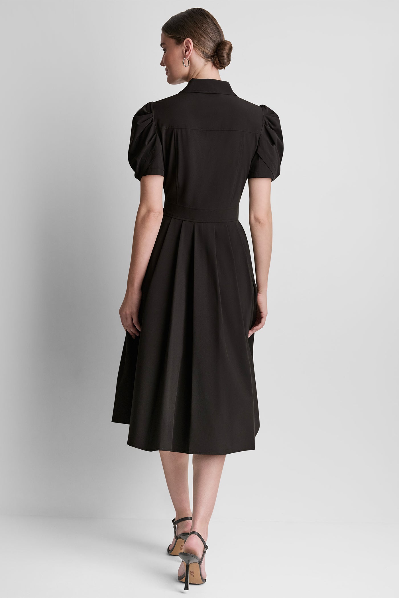 MEMORY TAFFETA MIDI SHIRT DRESS - Image 3