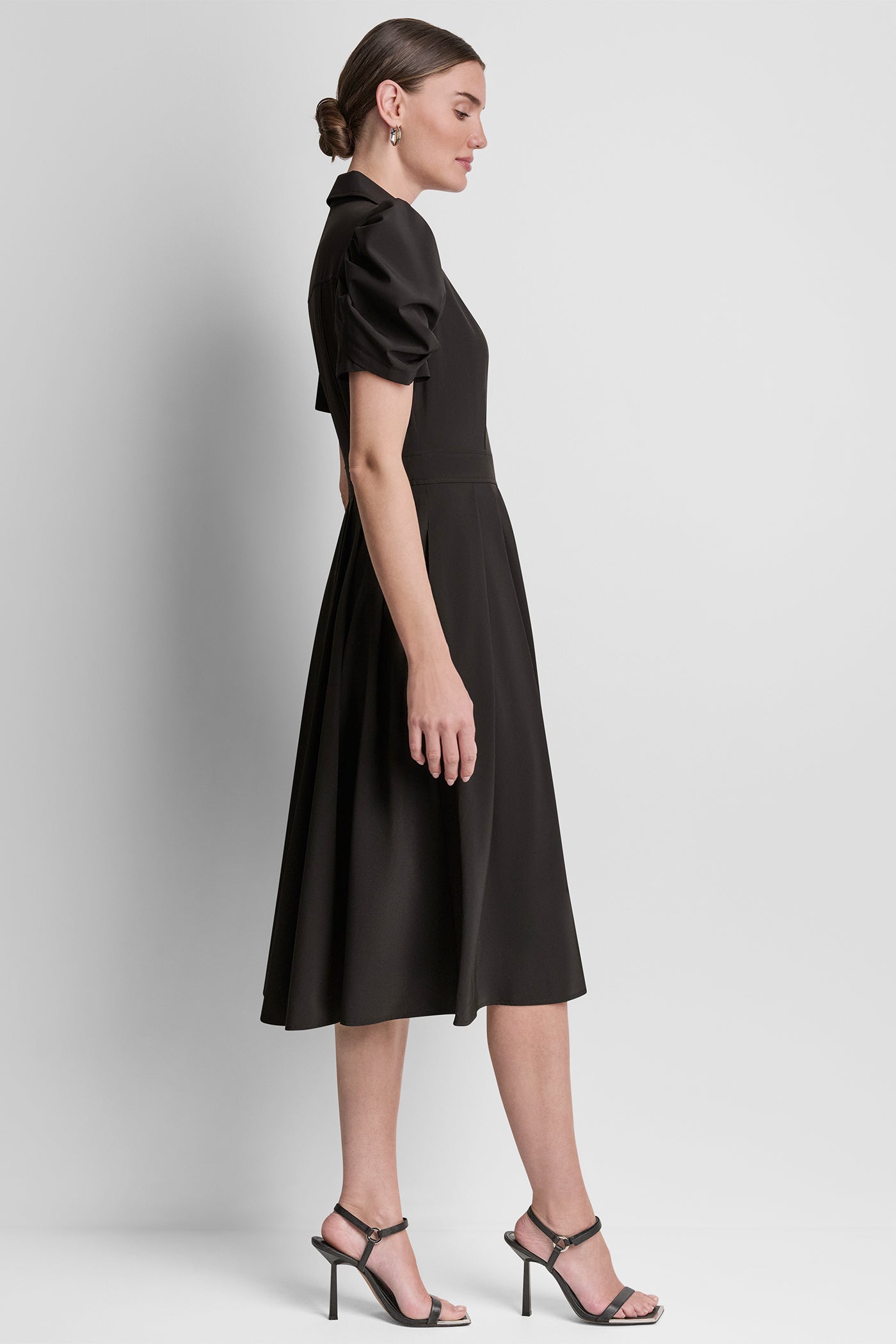MEMORY TAFFETA MIDI SHIRT DRESS - Image 4