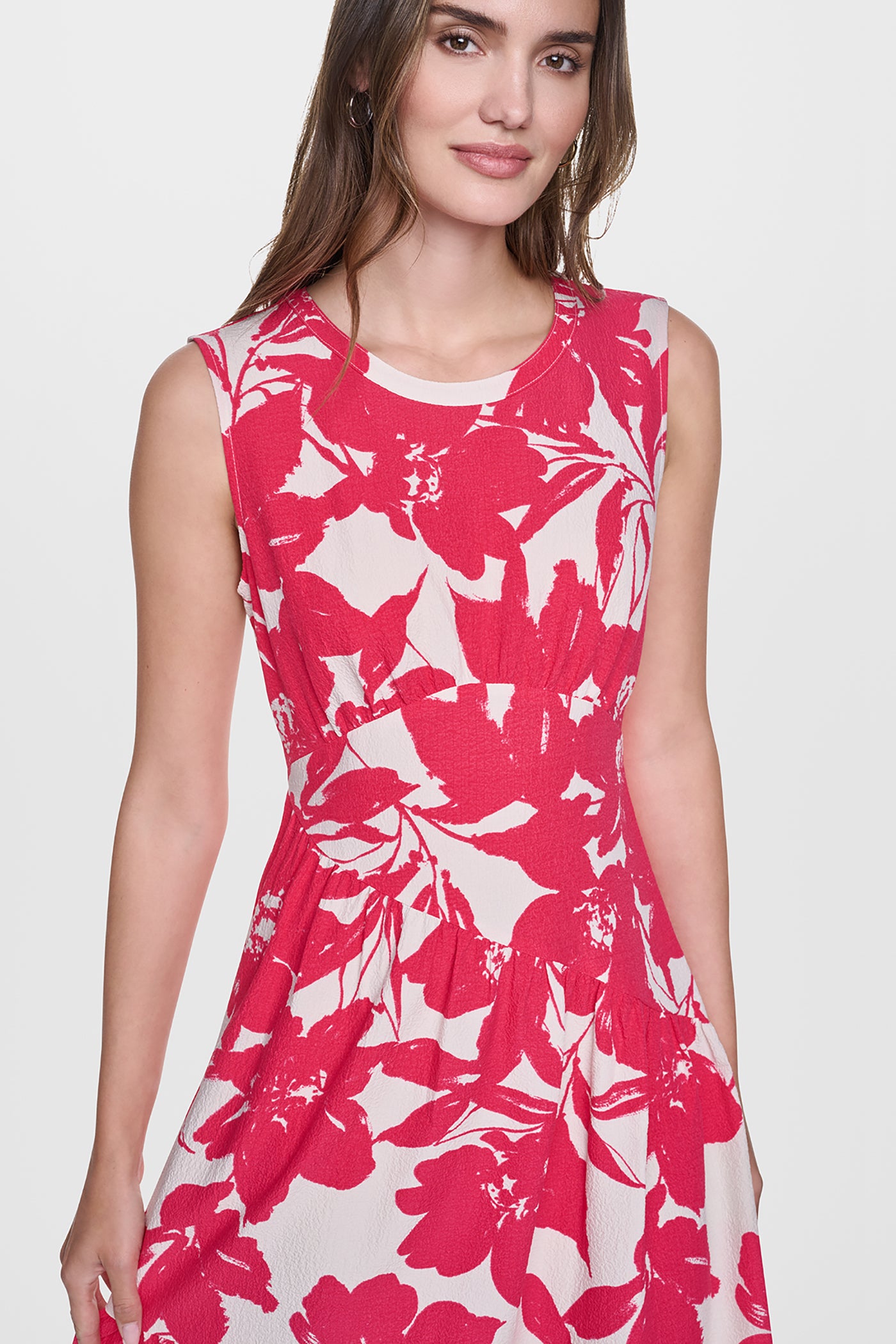 JEWEL NECK PRINTED MIDI DRESS - Image 2