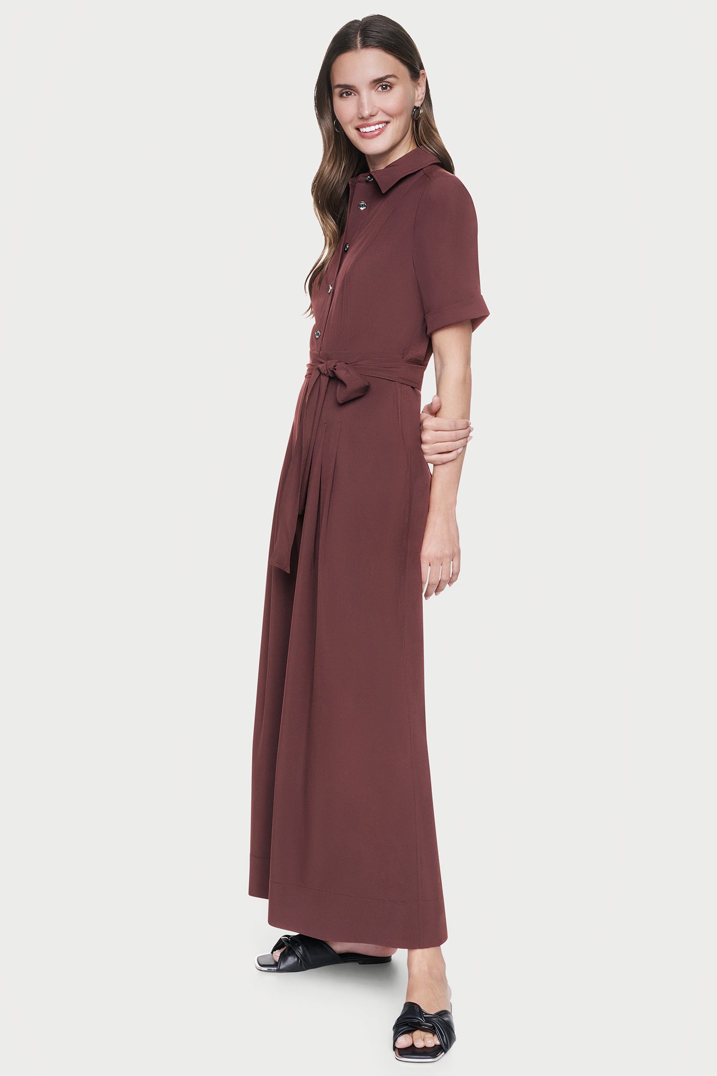 SHORT SLEEVE WIDE-LEG JUMPSUIT - Image 4