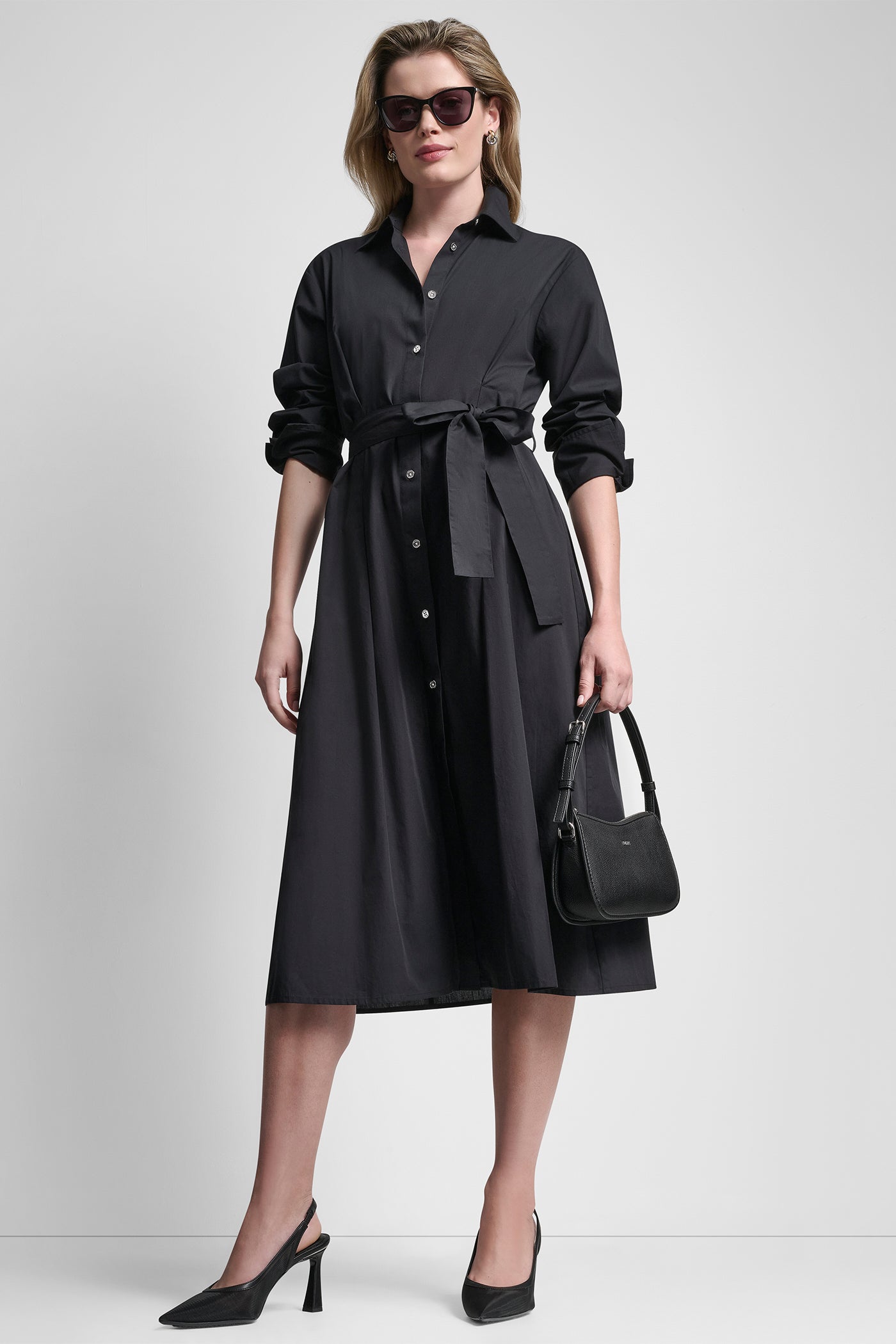 BUTTON DOWN MIDI SHIRT DRESS - Image 7