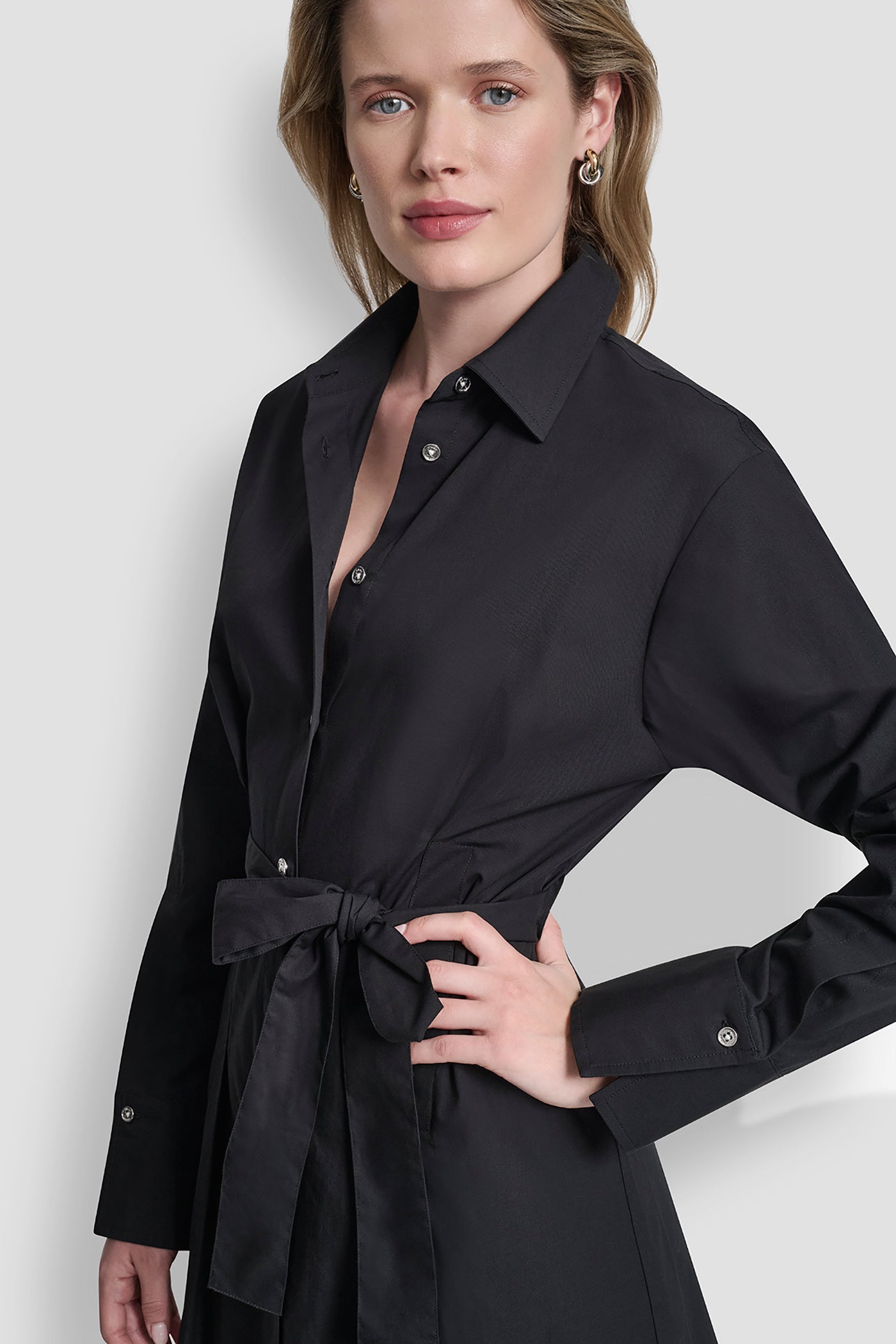 BUTTON DOWN MIDI SHIRT DRESS - Image 5