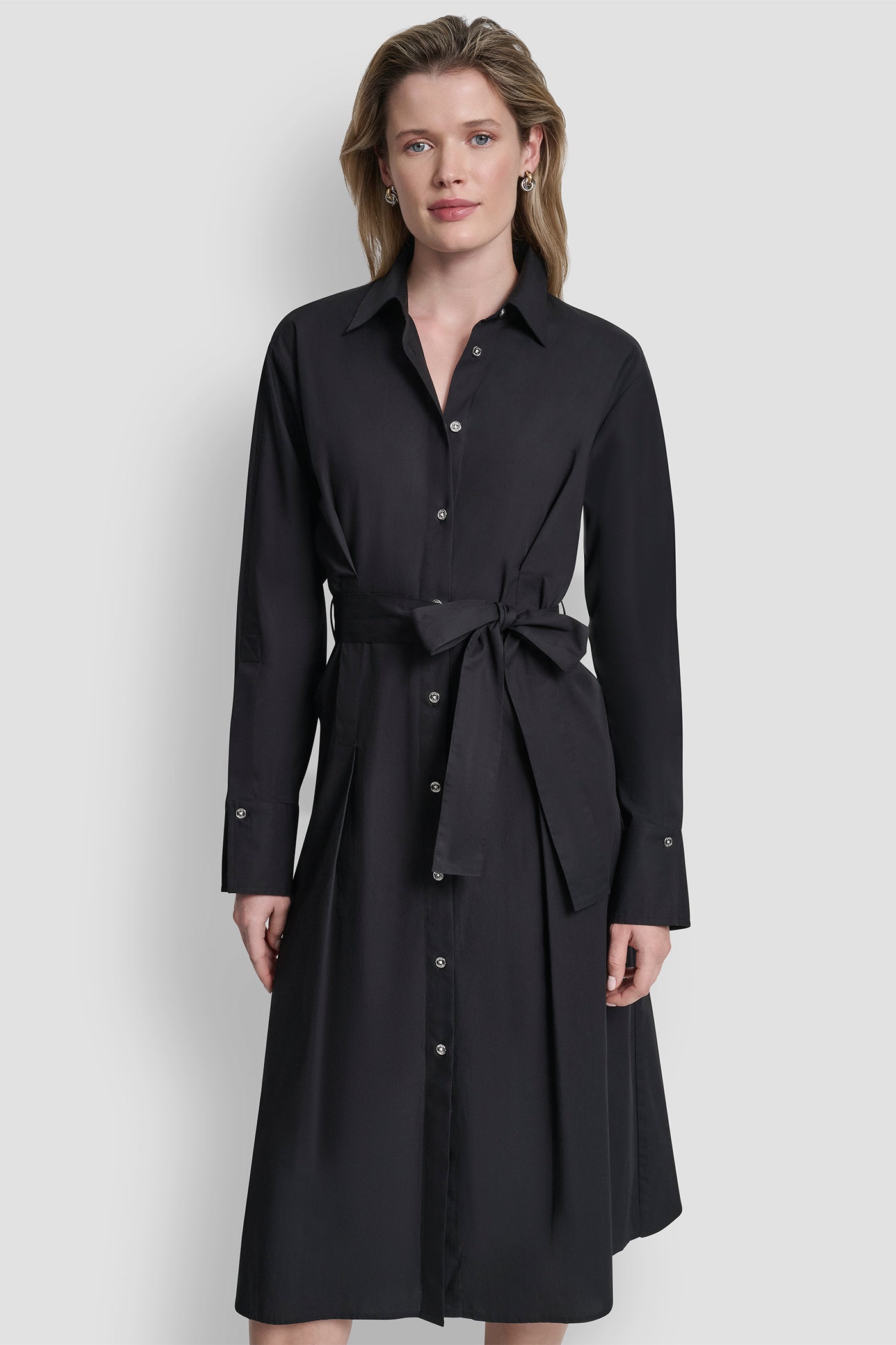 BUTTON DOWN MIDI SHIRT DRESS - Image 2