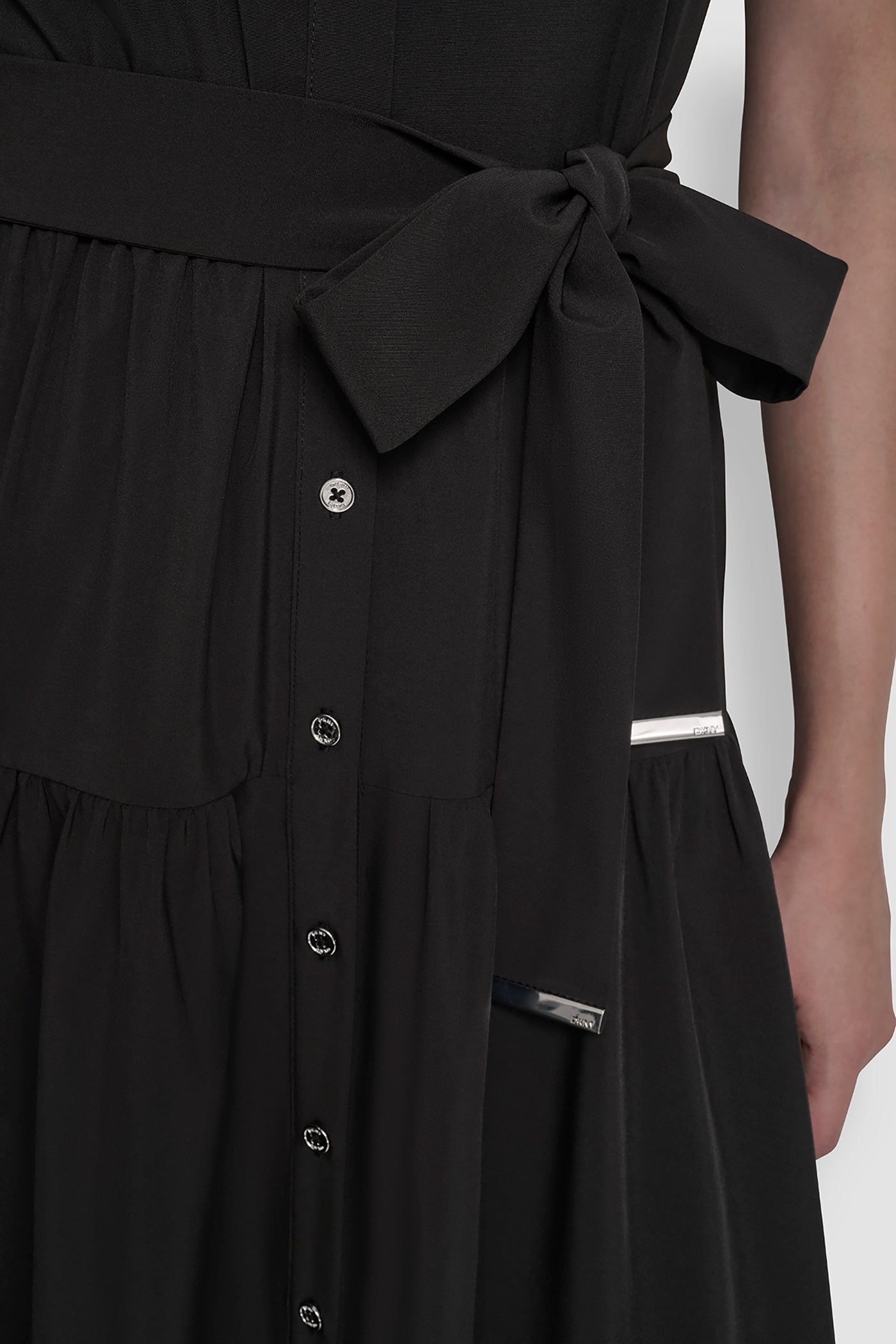 CAP-SLEEVE FIT & FLARE MIDI SHIRT DRESS - Image 7