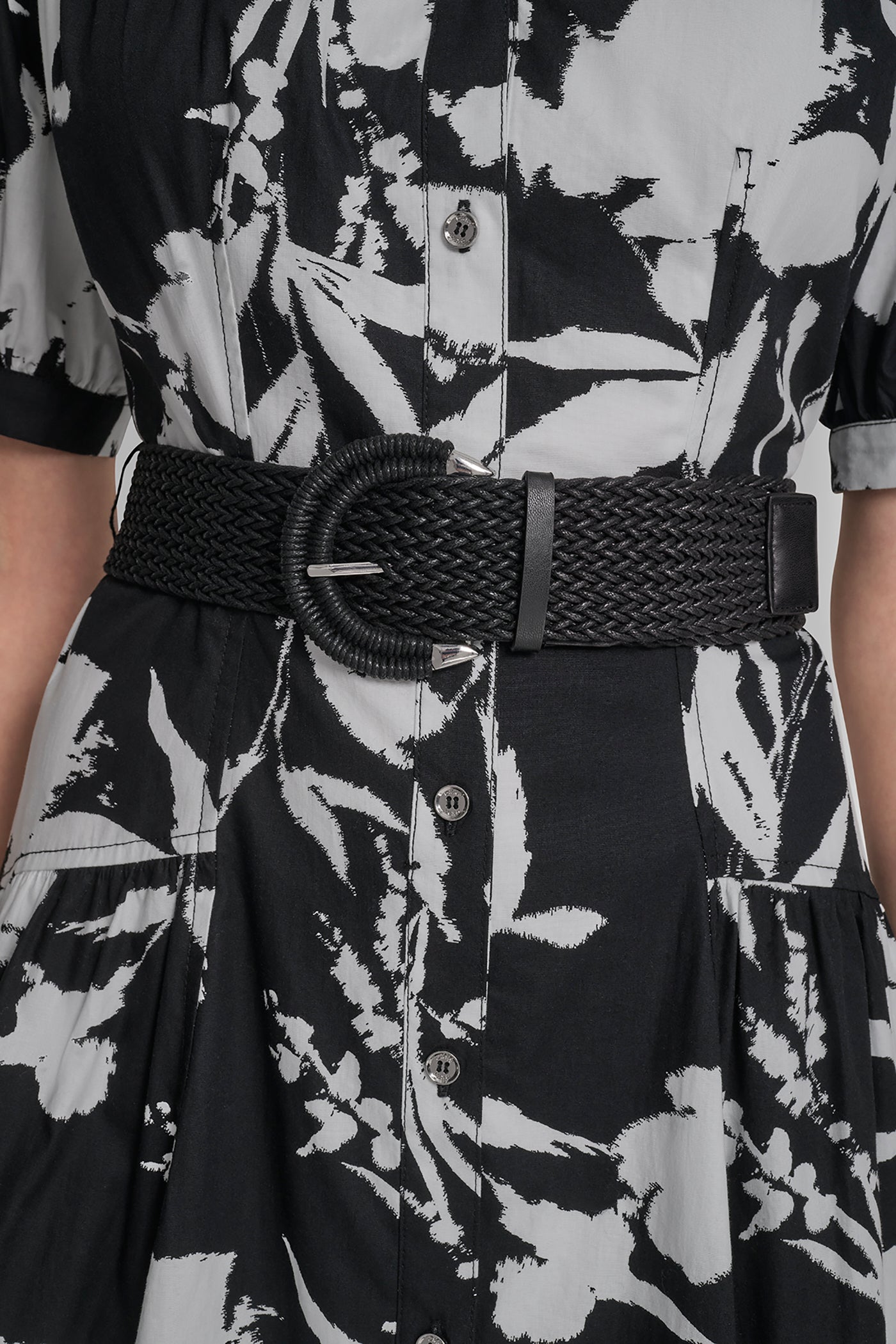DROP-WAIST MIDI SHIRT DRESS - Image 5