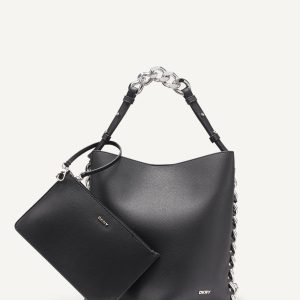 RIONA CHAIN-TRIMMED BUCKET BAG