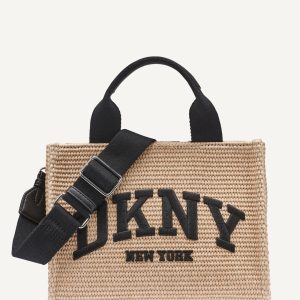 HADLEE SMALL STRAW LOGO TOTE