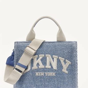 HADLEE SMALL STRAW LOGO TOTE
