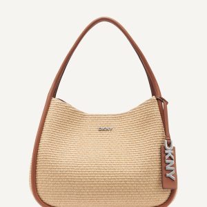 CAPRI WOVEN STRAW LARGE HOBO BAG