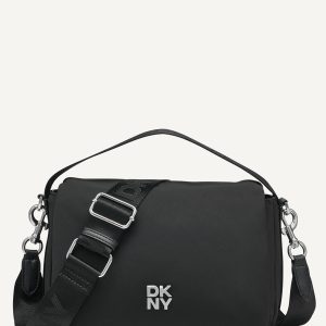JENNY LOGO FLAP SHOULDER BAG
