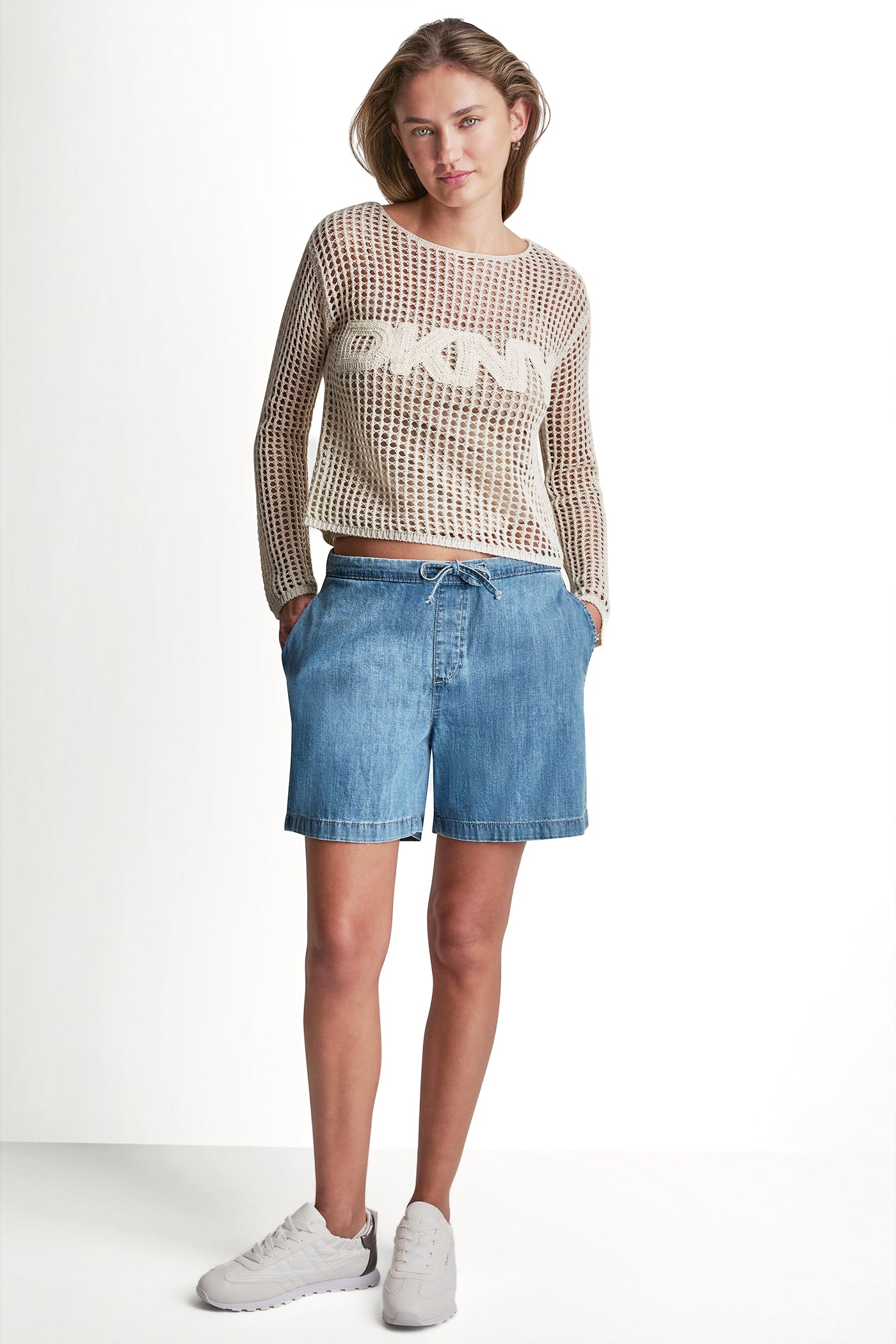 MID-RISE RELAXED DENIM SHORT WITH DRAWCORD - Image 2