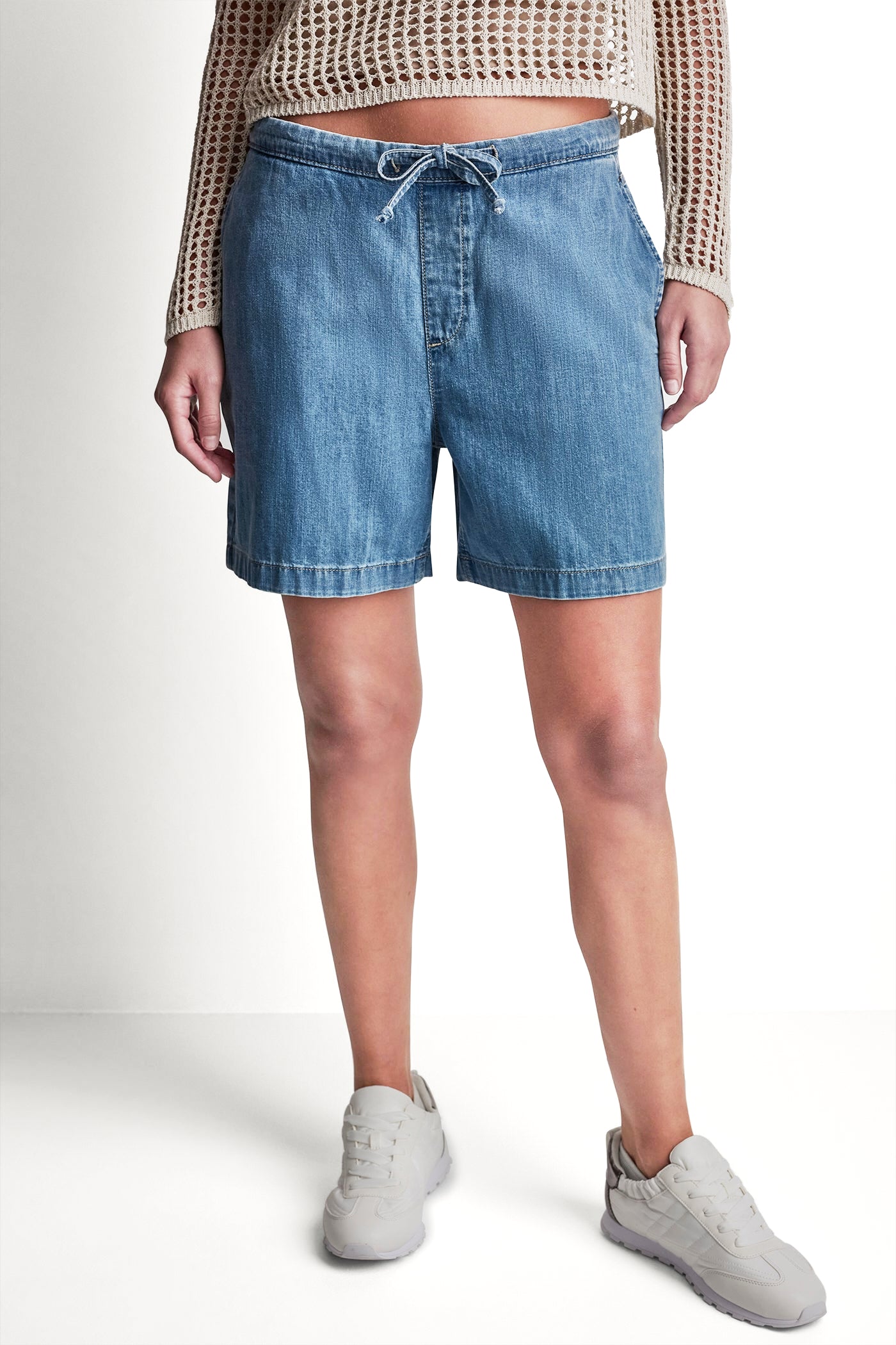 MID-RISE RELAXED DENIM SHORT WITH DRAWCORD - Image 5