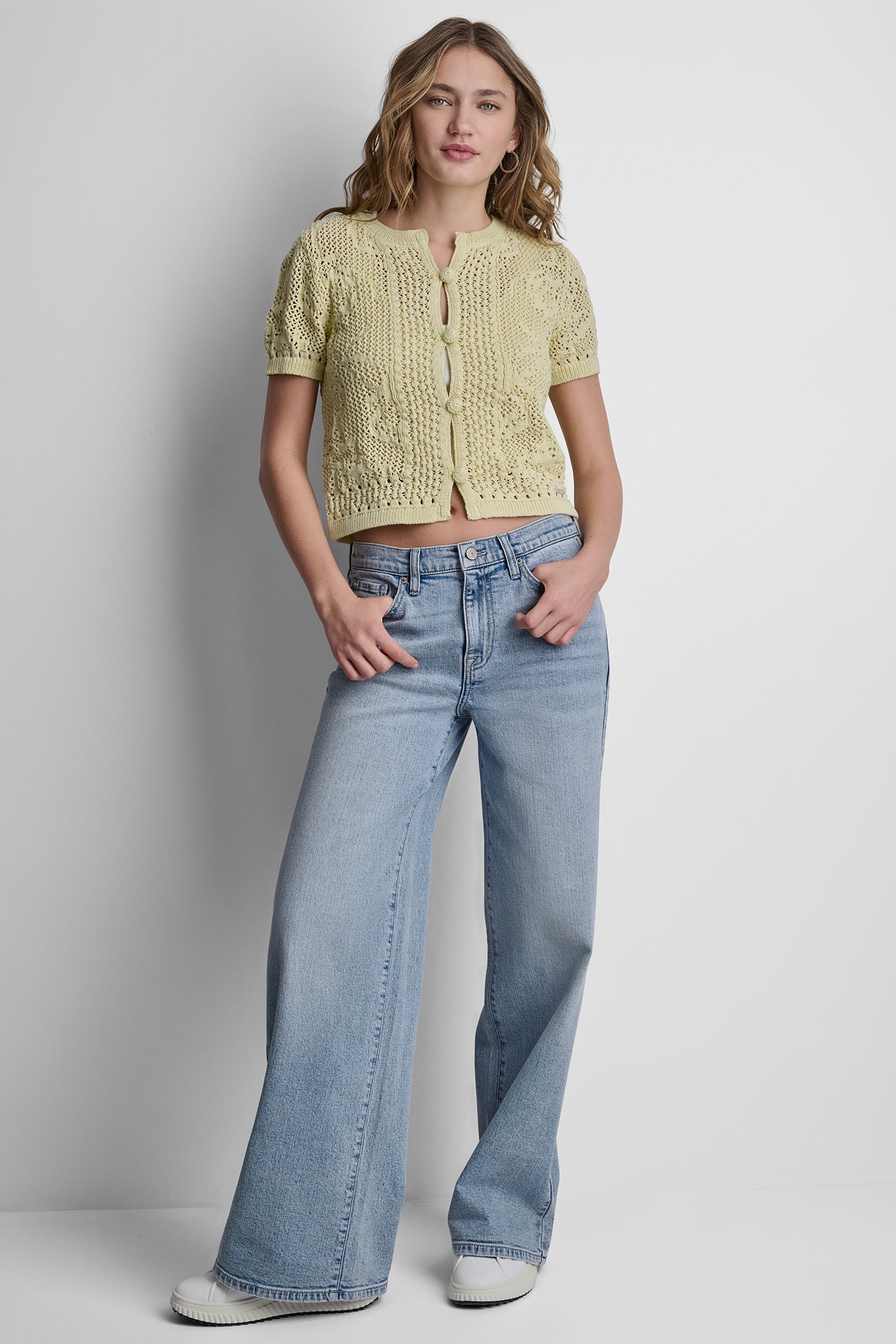 LACE STITCH BUTTON FRONT CARDIGAN - Image 5