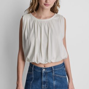 SLEEVELESS RUCHED TOP