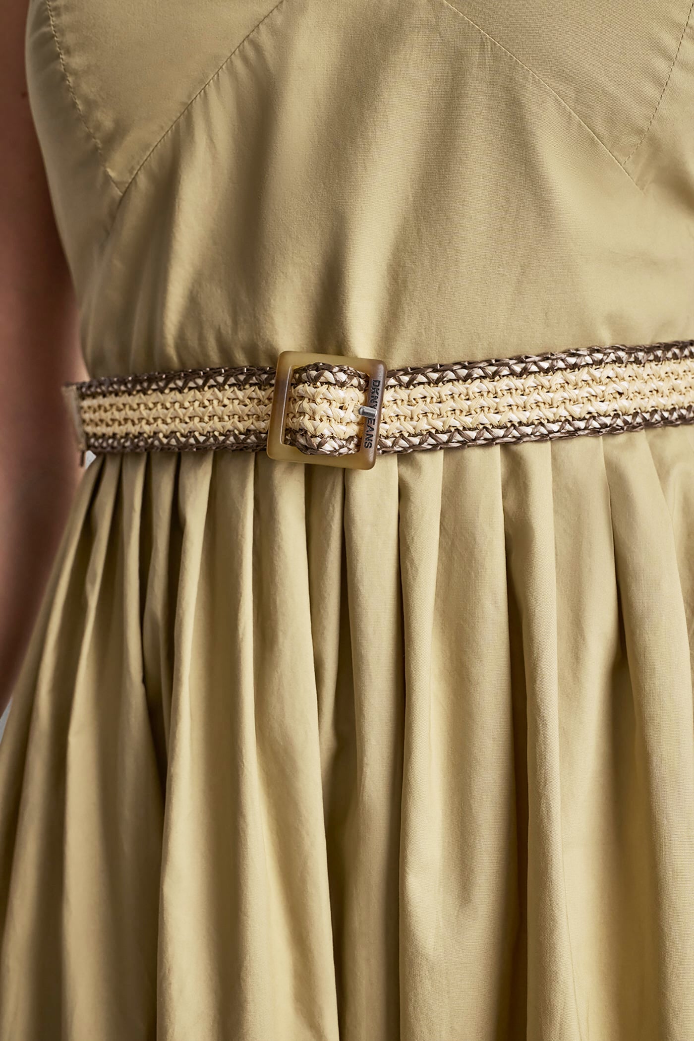 STRAPPY V-NECK MAXI DRESS WITH RAFFIA BELT - Image 7