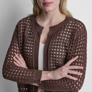 OPEN STITCH DROP SHOULDER CARDIGAN