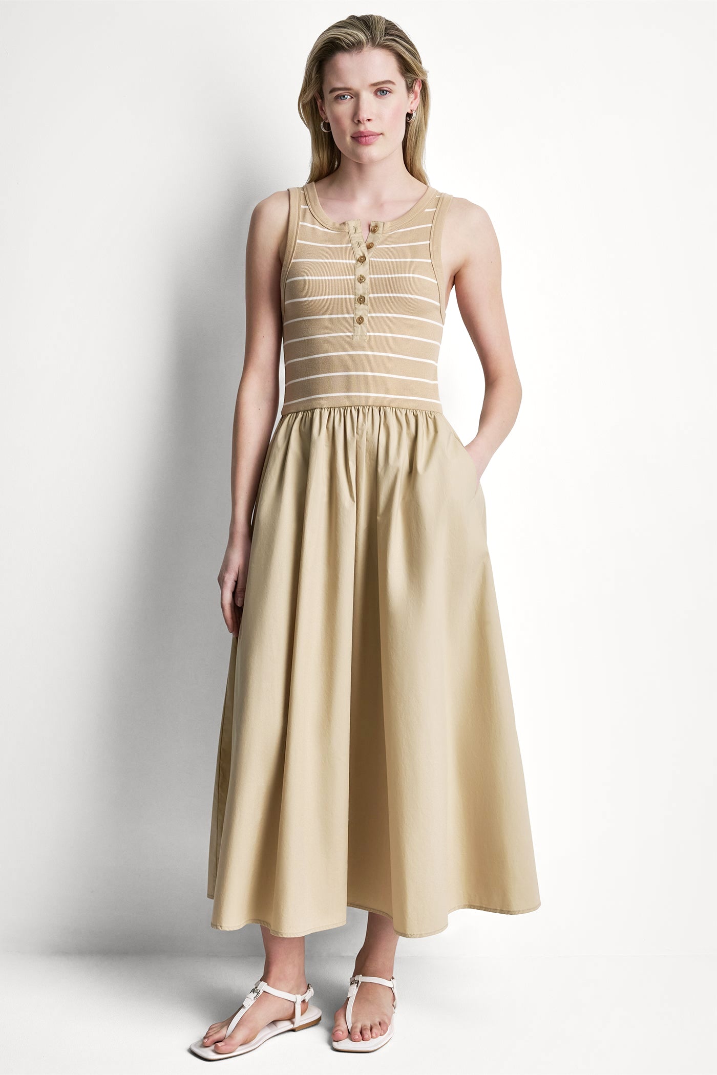RIB HENLEY TANK MAXI DRESS - Image 5
