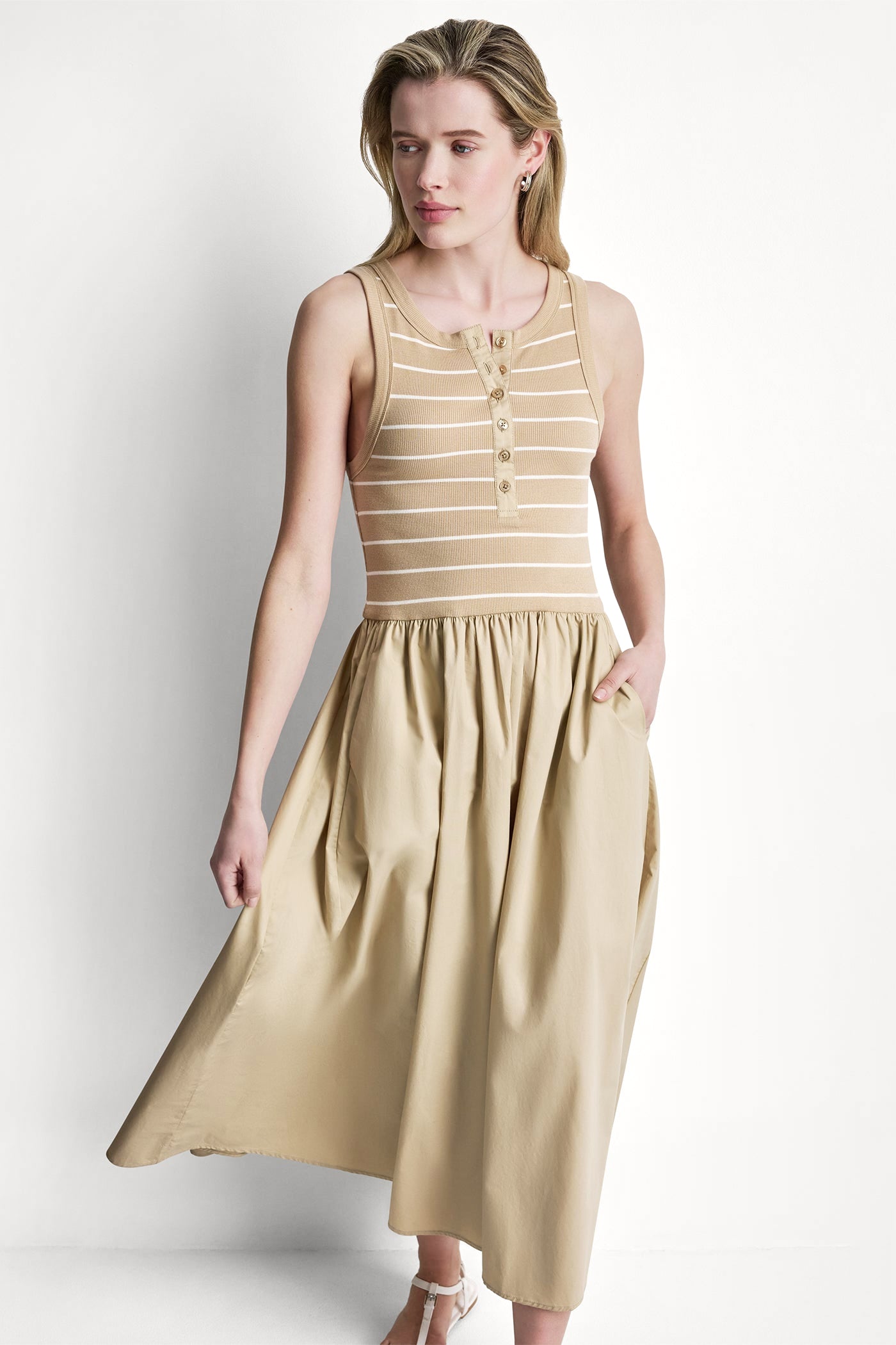 RIB HENLEY TANK MAXI DRESS - Image 6