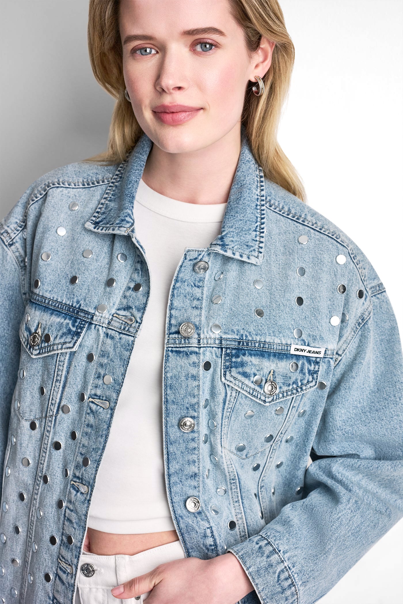 OVERSIZED DENIM TRUCKER JACKET WITH STUDS - Image 8