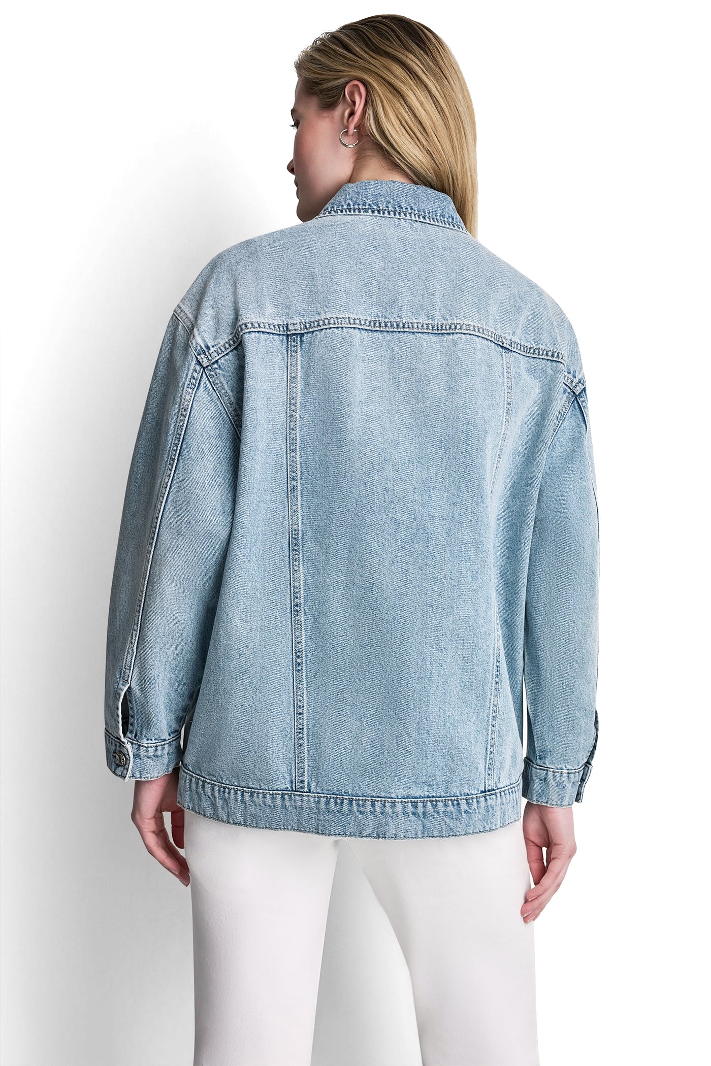 OVERSIZED DENIM TRUCKER JACKET WITH STUDS - Image 3
