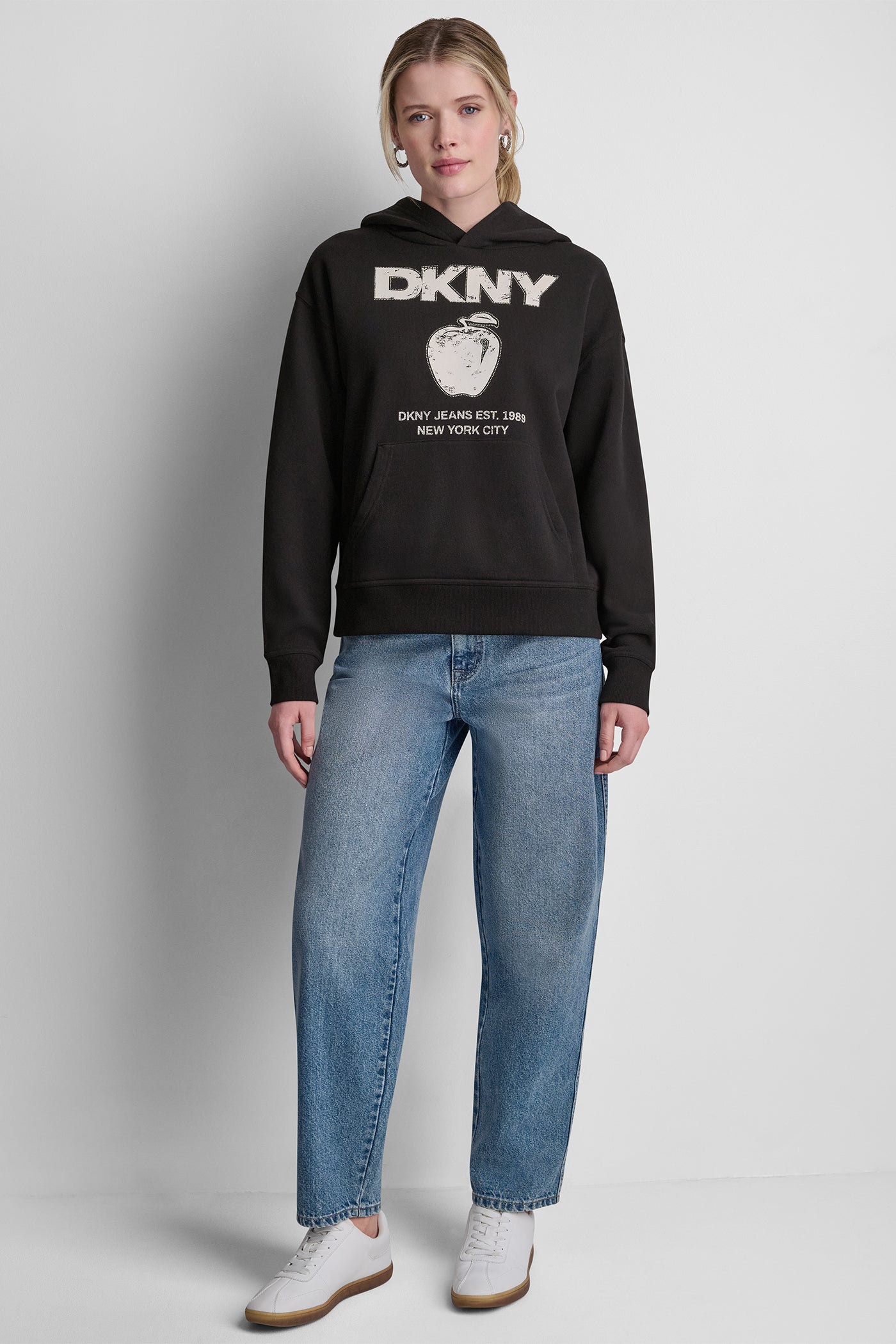 DKNY BIG APPLE RHINESTONE LOGO HOODIE - Image 6