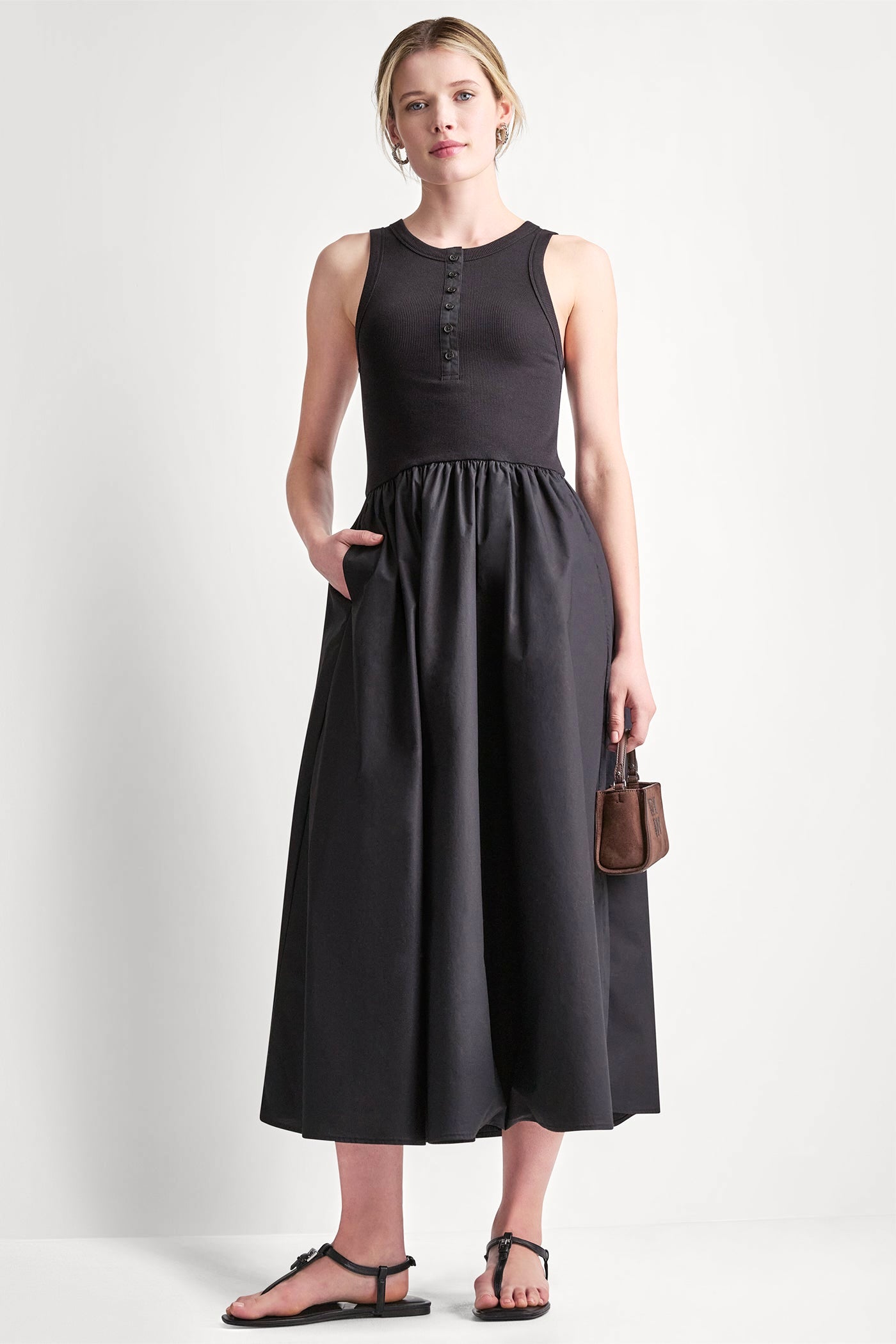 RIB HENLEY TANK MAXI DRESS - Image 7