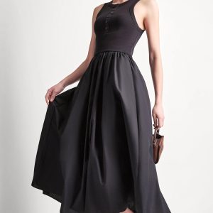 RIB HENLEY TANK MAXI DRESS