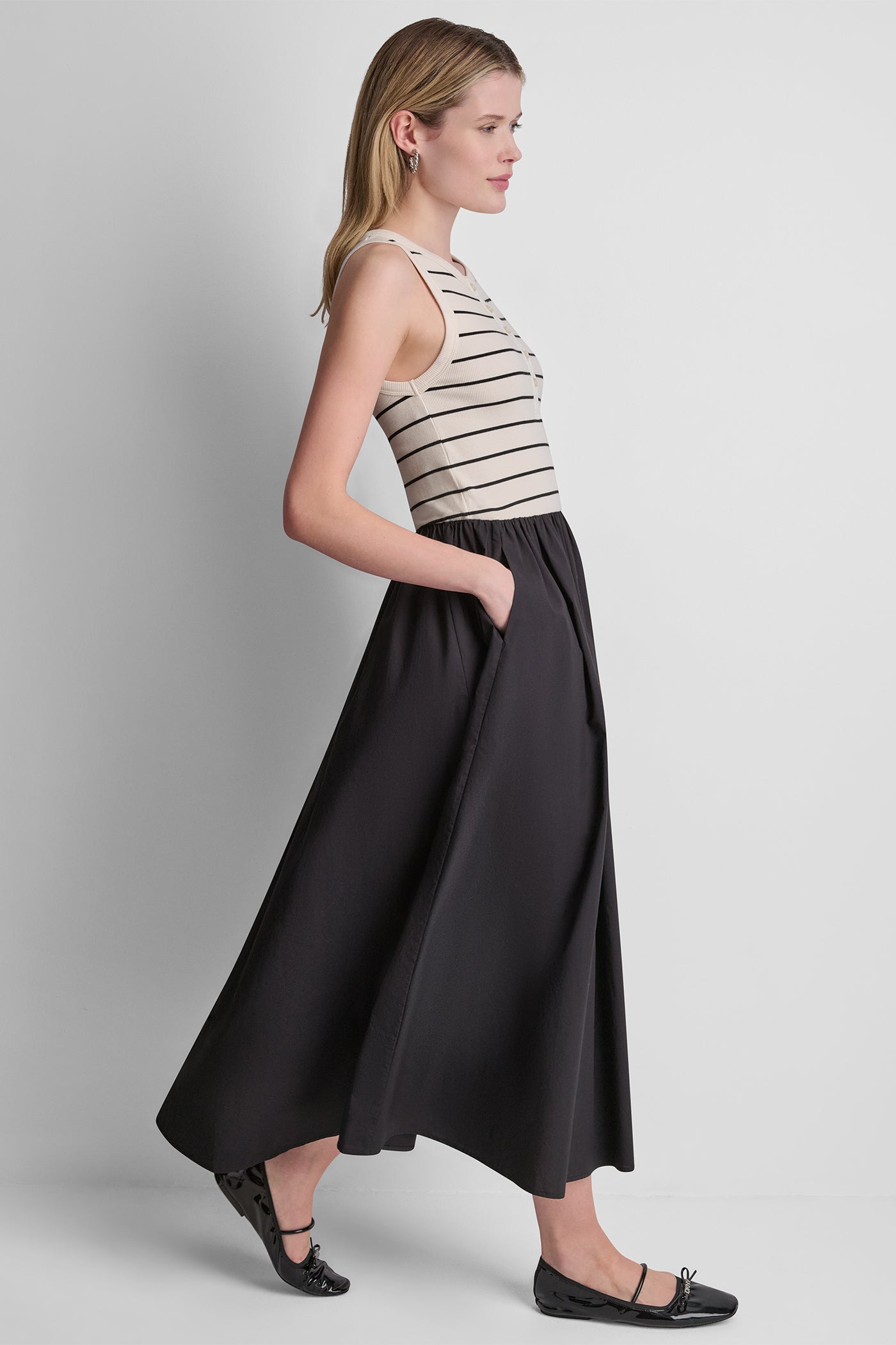 RIB HENLEY TANK MAXI DRESS - Image 4