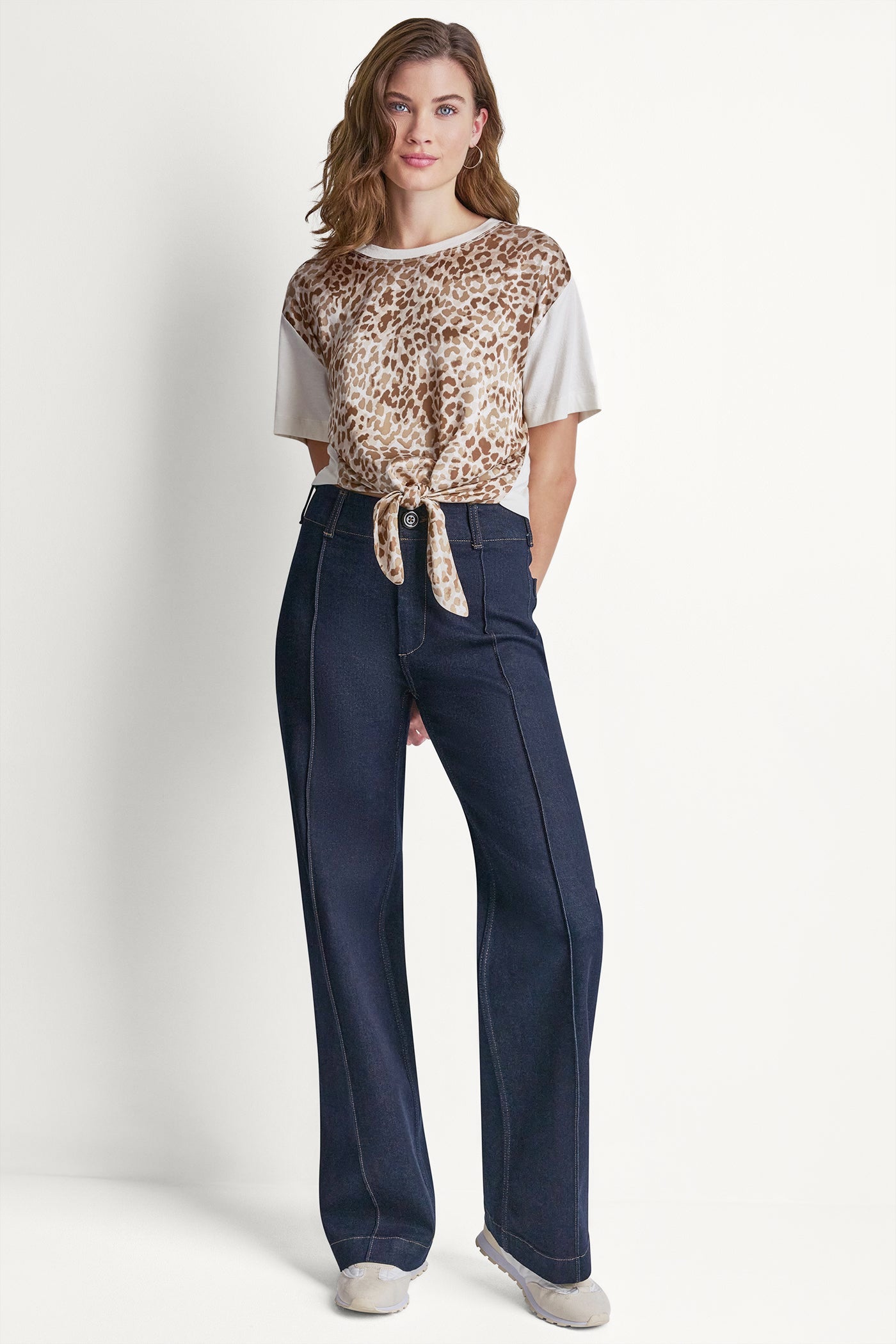 MIXED MEDIA TIE-FRONT TEE - Image 5