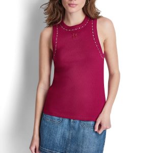 RHINESTONES AND DOME STUDS RIB TANK