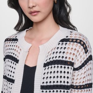 OPEN STITCH STRIPE CARDIGAN