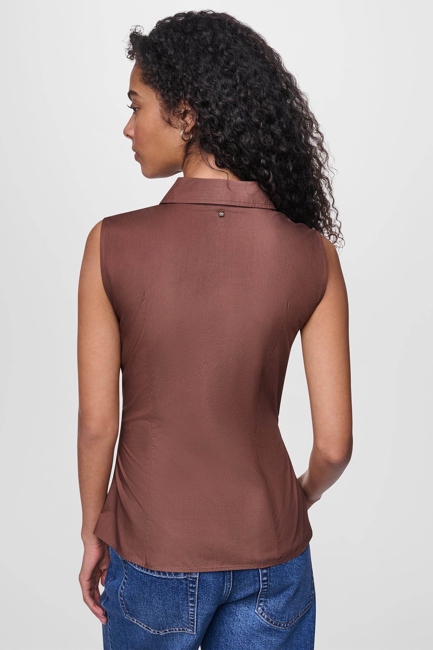 POPLIN TWIST FRONT SHIRT - Image 3