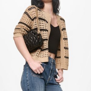 OPEN STITCH STRIPE CARDIGAN