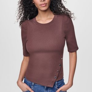 SHORT SLEEVE ASYMMETRIC TOP