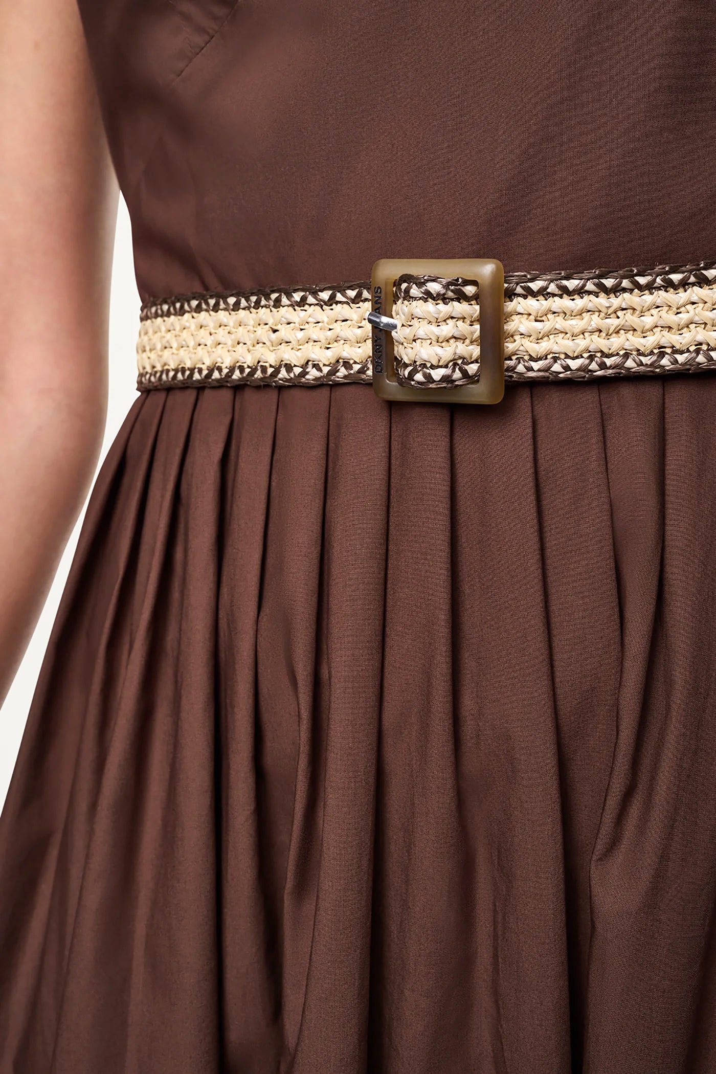 STRAPPY V-NECK MAXI DRESS WITH RAFFIA BELT - Image 8