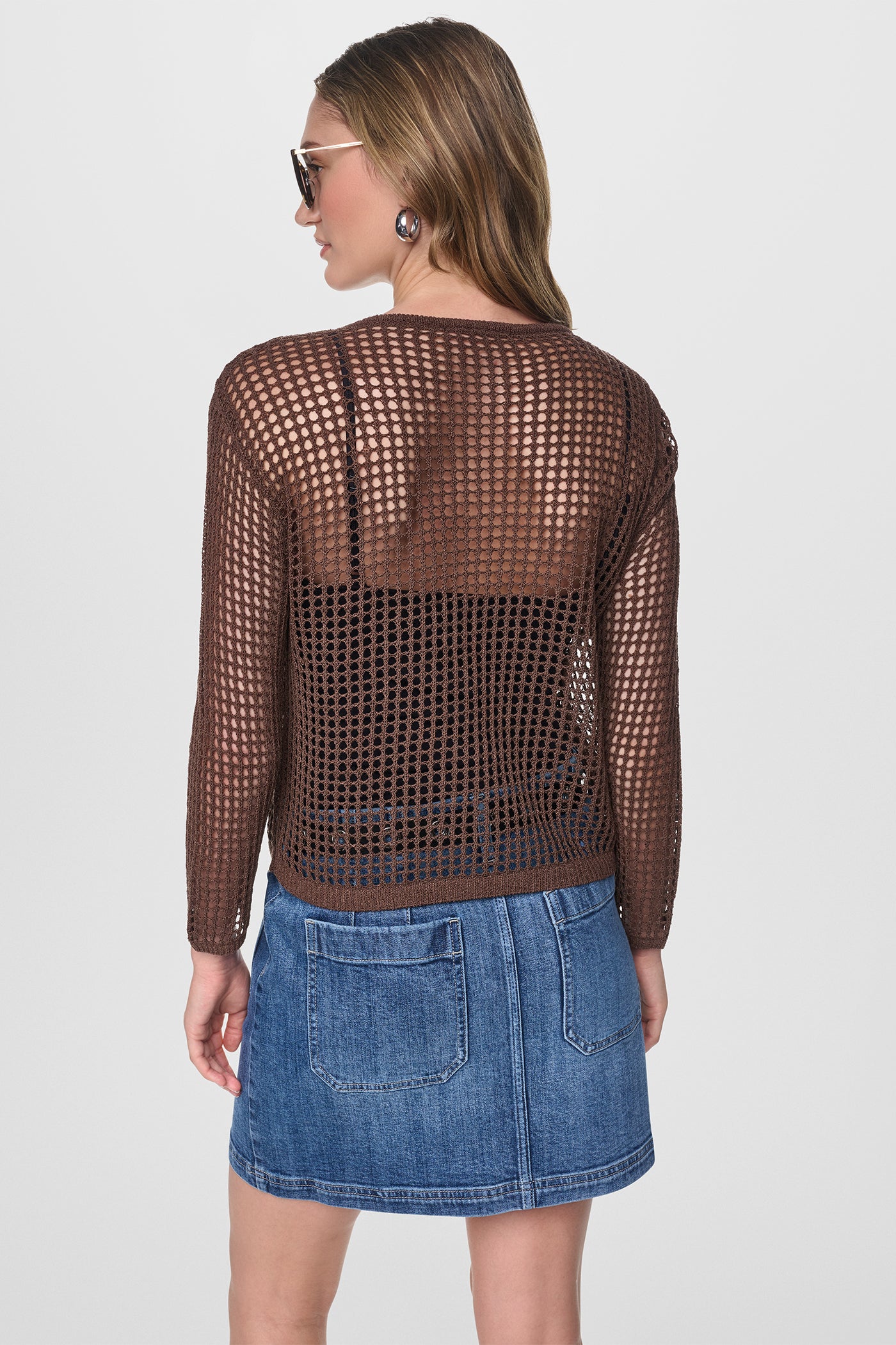 CROCHET OPEN-STITCH LOGO SWEATER - Image 3