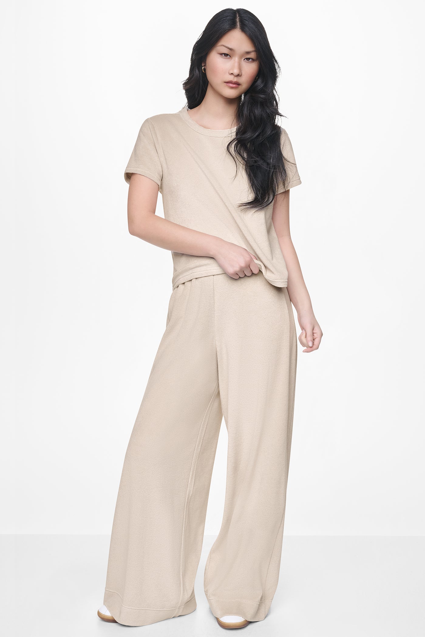 TOWELLING TERRY HIGH-RISE WIDE LEG PANT - Image 4