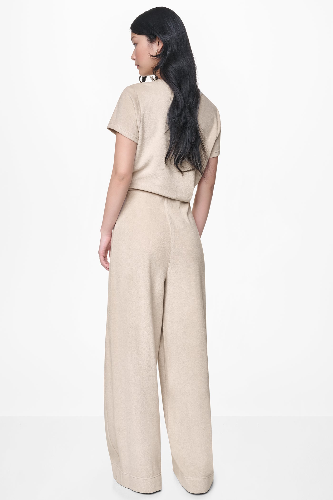 TOWELLING TERRY HIGH-RISE WIDE LEG PANT - Image 5