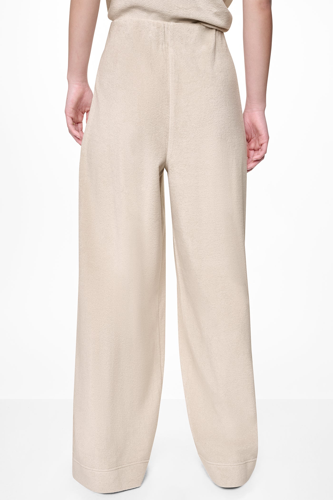 TOWELLING TERRY HIGH-RISE WIDE LEG PANT - Image 3