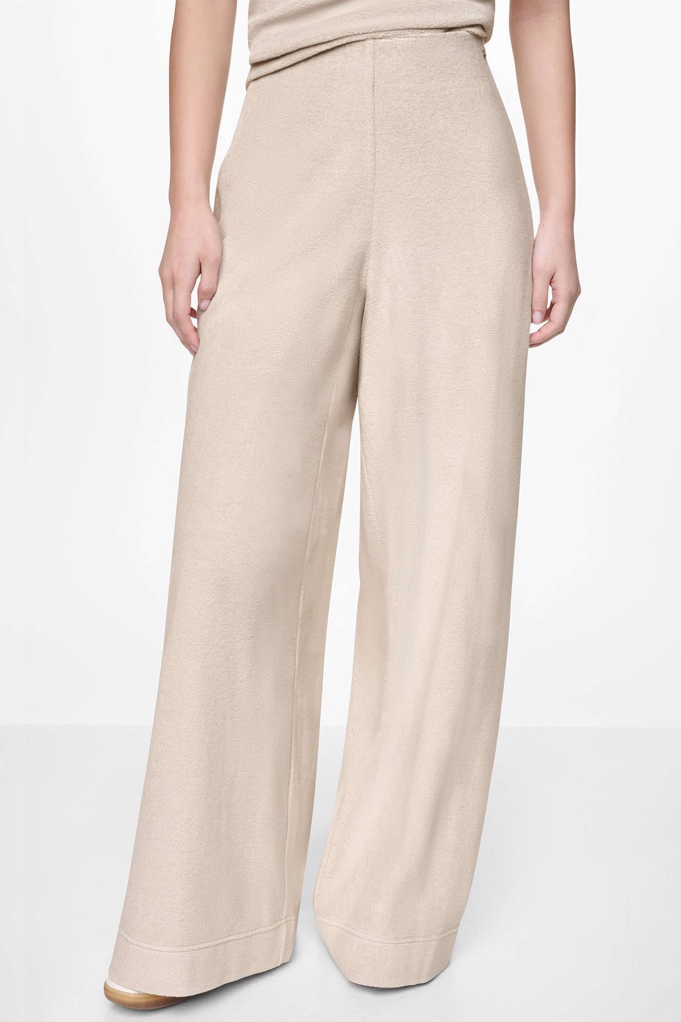 TOWELLING TERRY HIGH-RISE WIDE LEG PANT - Image 2