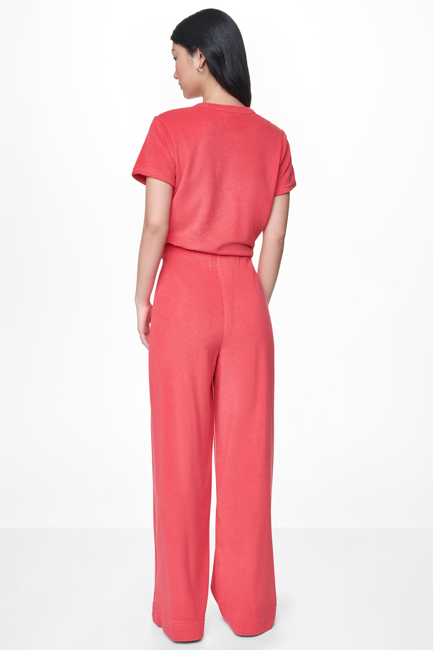 TOWELLING TERRY HIGH RISE WIDE LEG PANT - Image 5