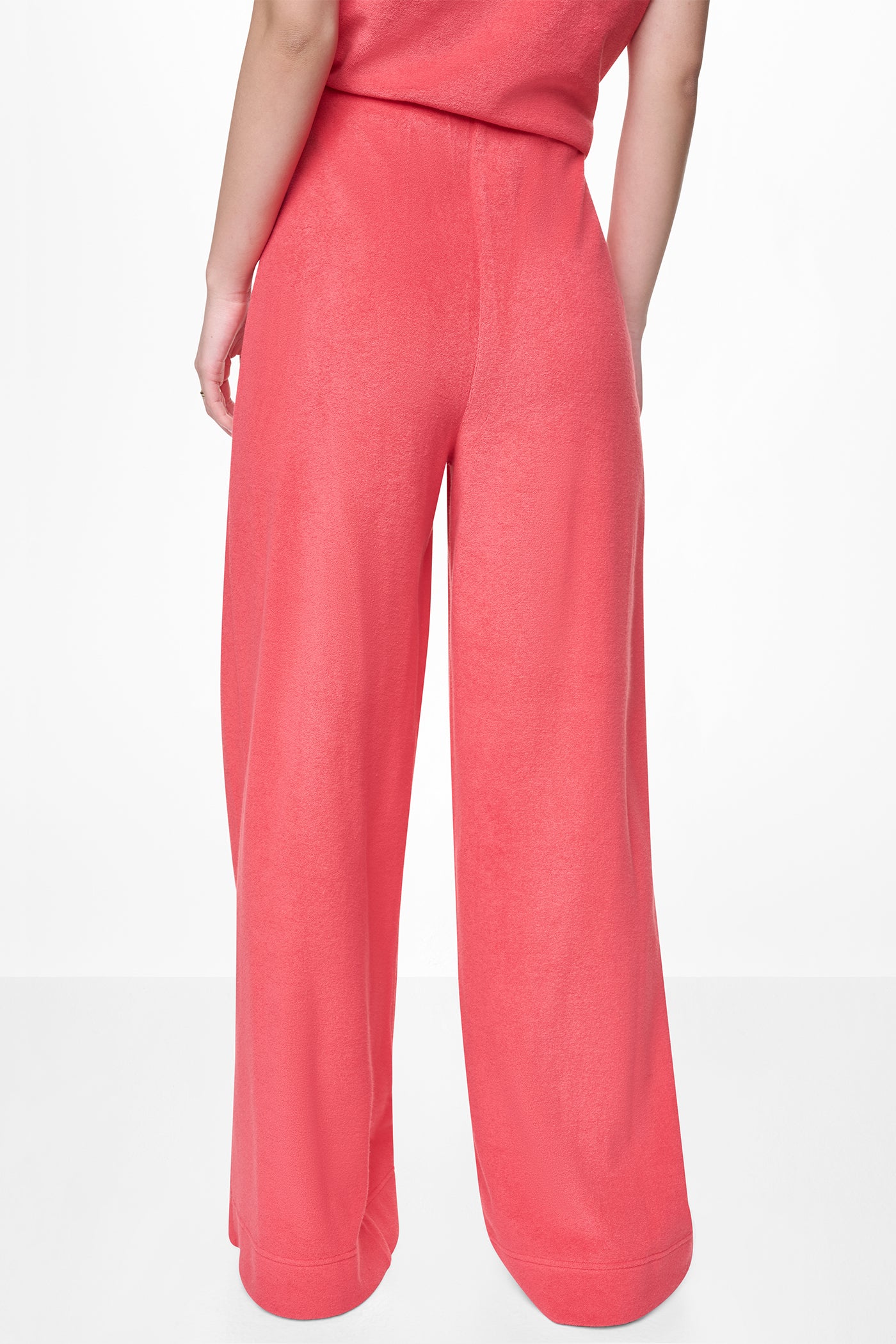 TOWELLING TERRY HIGH RISE WIDE LEG PANT - Image 3