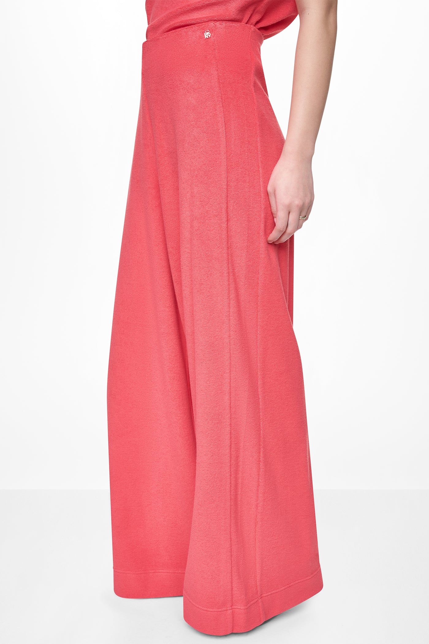 TOWELLING TERRY HIGH RISE WIDE LEG PANT - Image 4