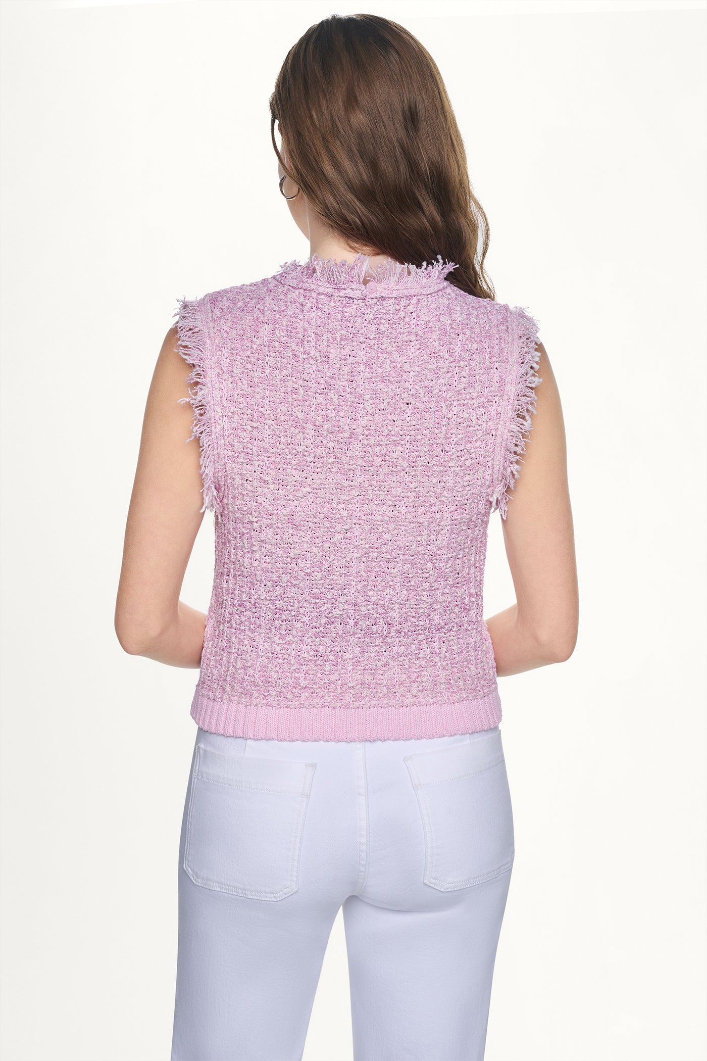 SLEEVELESS FRINGE TRIM SWEATER - Image 3