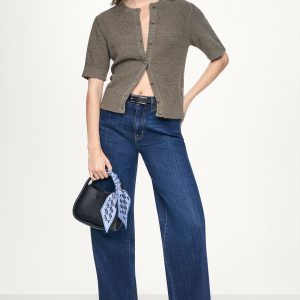 ELBOW SLEEVE CHENILLE CARDIGAN